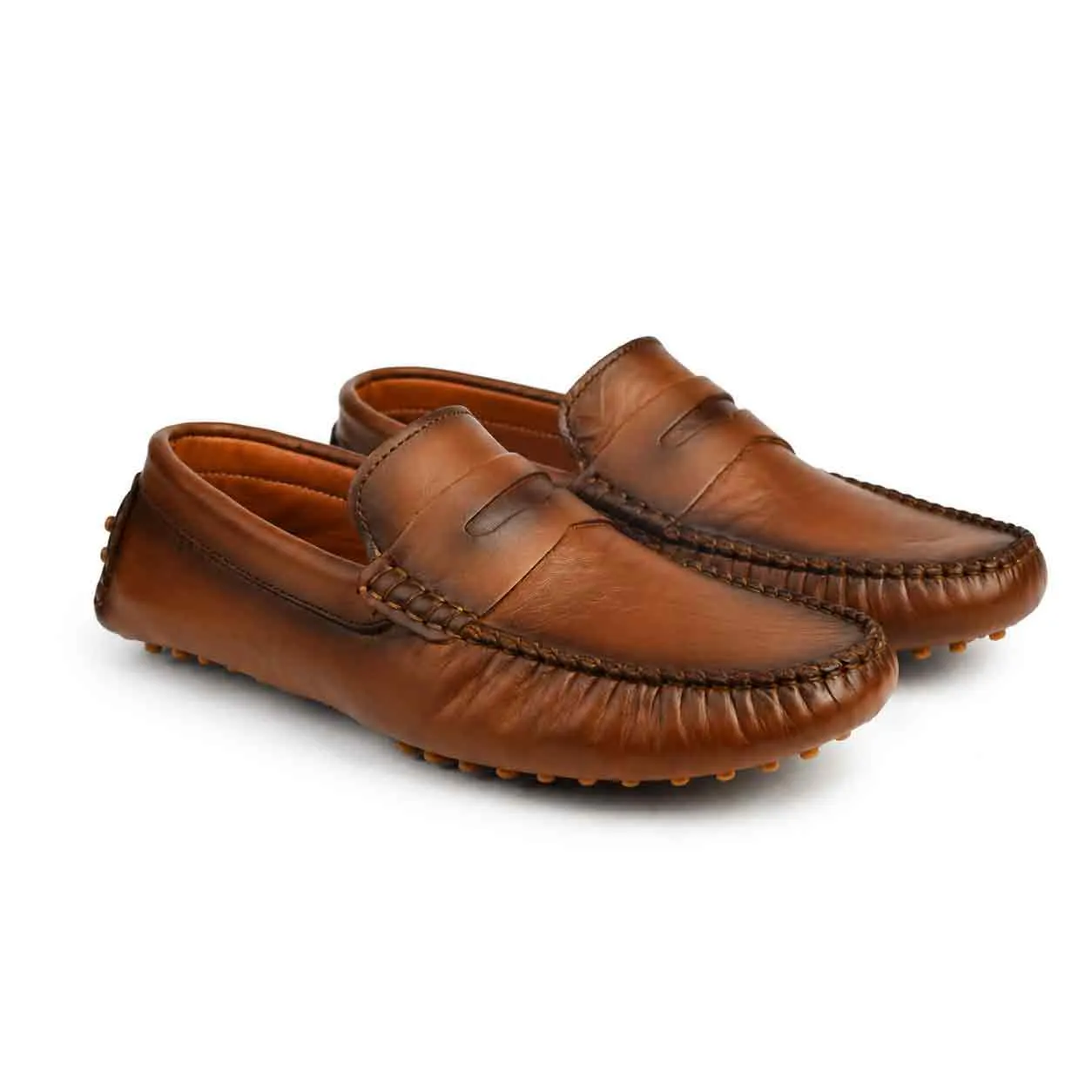 Moccasin pour homme confort 003-5 tabac cuir miniature